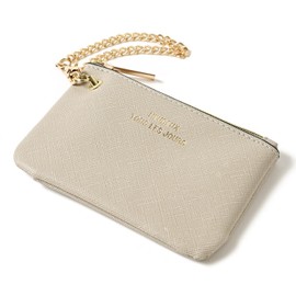 Naru Pass Case, with Reel, Women's, Coin Purse, Key Case, Keychain, Pouch, Commuter Pouch, Leather, Easy to Use, Small, Compact, Thin, Lightweight, Lightweight, Zipper, IC Card, Solid, Simple, Adult,