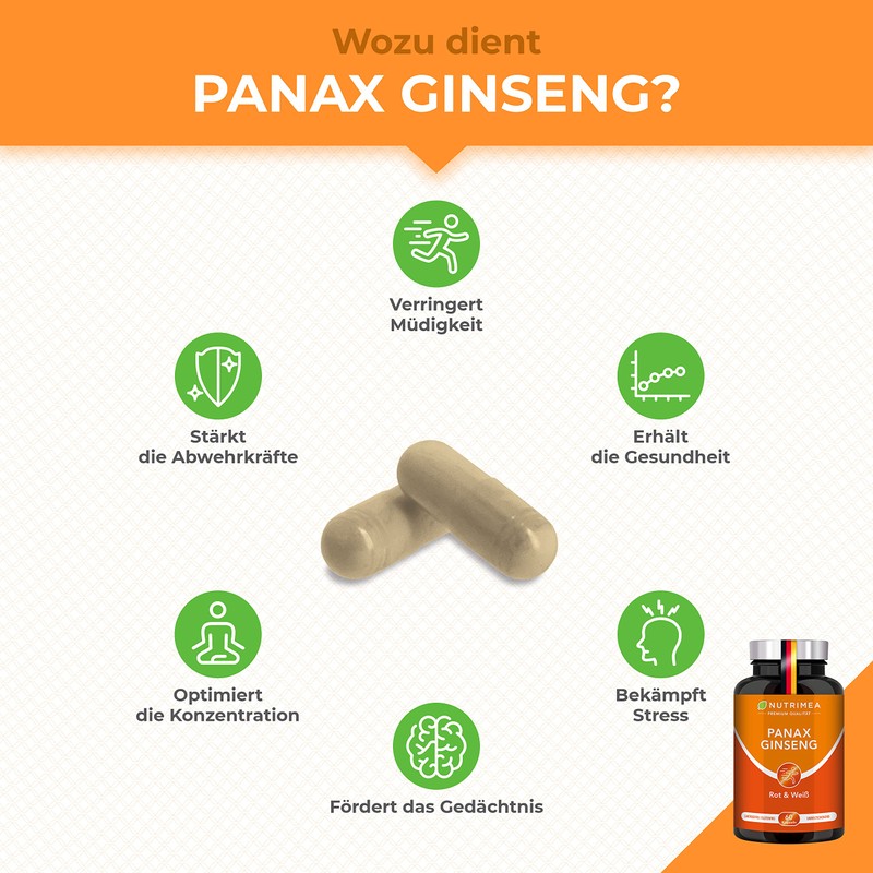 Red Ginseng Organic Capsules - 100% Natural Red and White