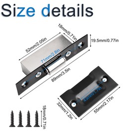 INCREWAY Silent Roller Catch, Heavy Duty Door Ball Catch with Strike Plate for Closet Door（Black）