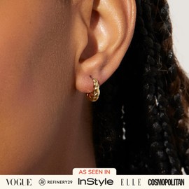 Ana Luisa 14K Gold Twisted Hoop Earrings - Paris Mini | Elegant & Dainty 14K Gold Plated Mini Twisted Hoops | Hypoallergenic, Water-Resistant & Tarnish-Free | Lightweight | Stainless Steel Posts