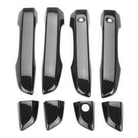 for Civic 2017 Door Handle Cover, 8PCS Carbon Fiber Exterior Door Handle Cover for Civic 10th Sedan 2016 2017 with Keyless Entry System (Only fit Left Hand Drive)