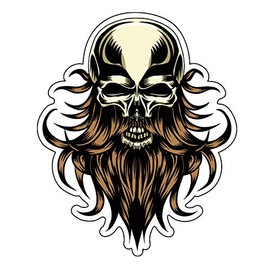 WickedGoodz Bearded Viking Skull Vinyl Decal - Norse Bumper Sticker - for Laptops Tumblers Windows Cars Trucks Walls - Full Color