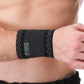 NeoTech Care Wrist Band - Light, Elastic, Men, Women, Right or Left (Black Color, Size L, 1 Unit)
