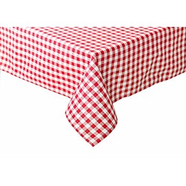 texpot TextilDepot24 Country House Tablecloth, Chequered, 100% Cotton, 140 x 220 cm, Red/White