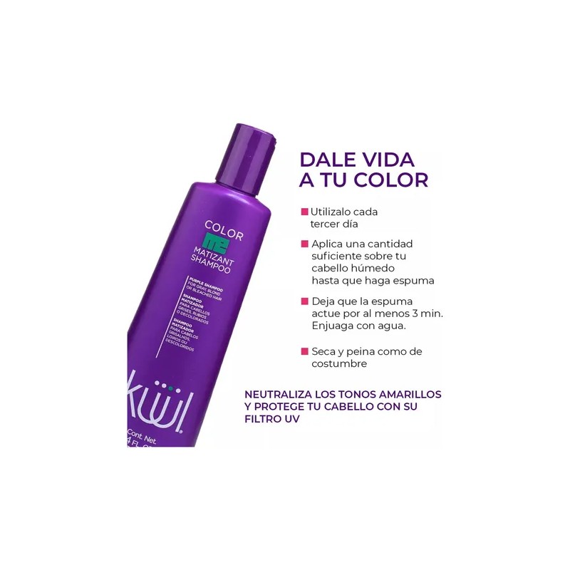 Shampoo Matizador Cabello Beige Platinado Plata Gris 1 Litro