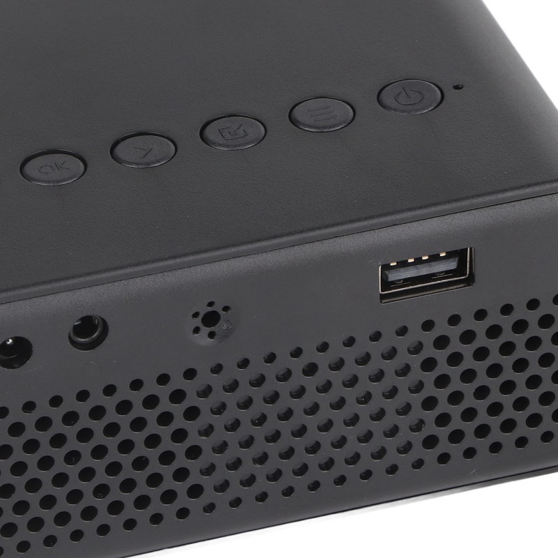 Mini Projector Black 1920x1080 Remote Control Inbuilt Speaker USB Powered