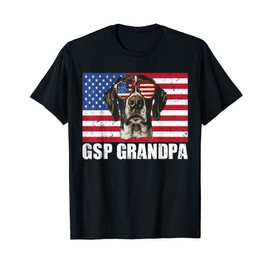GSP Grandpa German Shorthaired Pointer US Flag 4th of July T-Shirt