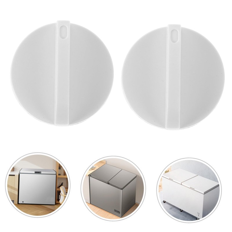 Mikinona 2pcs Temperature Control Button White Temperature Switch Knob Fridge