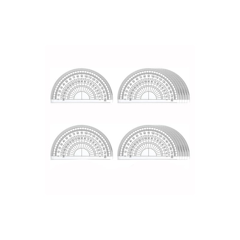 Math Protractors, EYLEER 10cm 180 Degrees Protractors Set, Clear Plastic