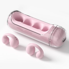 Ituoray Open Ear Headphones, Wireless Clip On Earbuds,Bluetooth 5.4,Lightweight,Open Ear Earbuds,IPX4 Waterproof for Workout and Fitness (Pink)