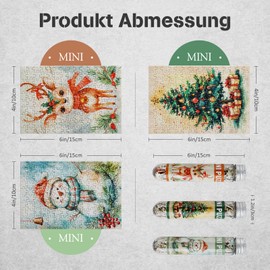 MISITU Pack of 3 150 Mini Puzzles for Adults - Snowman Elk Christmas Tree - Portable Puzzle for Travel