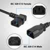 CERRXIAN 40cm Right Angle IEC 320 C13 to C14 Power
