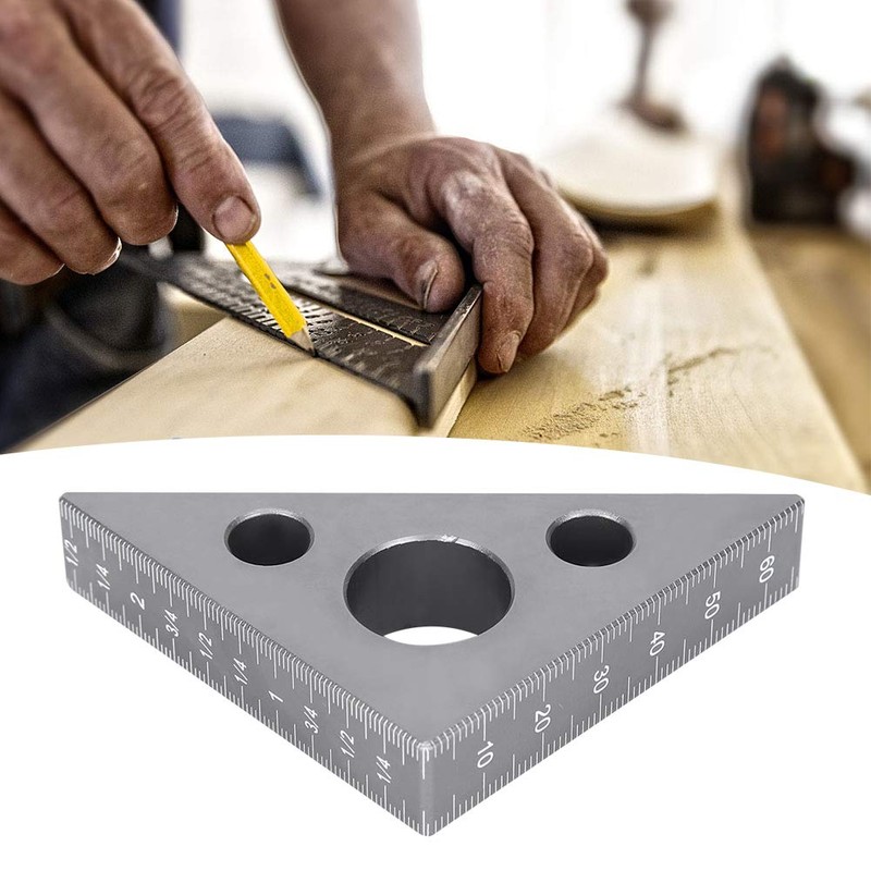 Cuadrados de carpintería, regla triangular, aleación de aluminio, calibre de