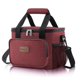 Lifewit Large Lunch Bag, 12 Cans (8.5 L) Insulated Lunch Box, Soft Cool Box, Cooler Bag, for Adults, Men, Women, Burgundy Red