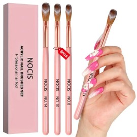 Nail Art Brush Pen Set 3 Pack – Liner & Detail Brushes for Acrylic Powder & Nail Polish Painting, Professional Manicure Tools for Home & Salon Use