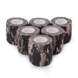 SEADESKY Self-Adhesive Camouflage Tape Wrap for Gun, 6 Roll Protective Camo Form, Non-Woven Stealth Camo Tape Stretch Bandage for Outdoor Camping Hunting Rifle Shotgun 5CM x 4.5M (ACU Camo)