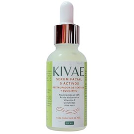 KIVAE Serum Facial Restaurador de Textura y Equilibrio con 5 activos – Niacinamida 10%, Ácido Hialurónico, Ceramidas, Vitamina E y Aloe – Cuidado facial diario – 30 mL