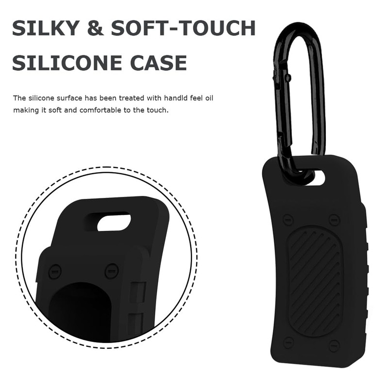 Chanvoo Silicone Case for Go-tcha Evolve with Keychain Carabine (Black)