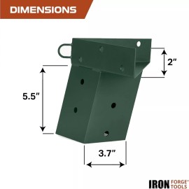 Iron Forge Tools Deer Stand Brackets, 4x4 Green Powder Coated Steel Elevator Brackets