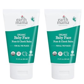 Earth Mama Organic Baby Face Nose & Cheek Balm | Moisturizer with Calendula Oil for Dry Skin Care, Natural Petroleum Jelly Alternative (2-Fluid Ounce,