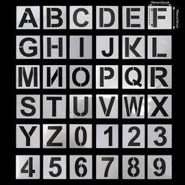 Honbay 36PCS Plastic Alphabet Letter Stencils Number Templates Art Craft Stencils for Wood Wall Fabric Rock Chalkboard (3 Inch)
