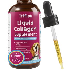 Liquid Collagen Supplement Drops for Dogs: Hip & Joint Support, Skin & Coat Health, Itch Relief in One Daily Supplement with Bioactive Collagen Peptides - Pure Formula Support for All Dog Sizes & Ages