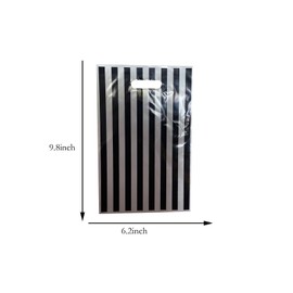30-Piece Black & White Striped Treat Bags - Plastic Circus Carnival Party Candy & Goodie Bags for Kids' Birthday Parties