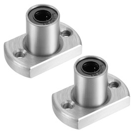 sourcing map Linear Ball Bearings LMH6UU Extra Long with Two Side Cut Flanges 6 mm Bore Diameter 12 mm Outer Diameter 9 mm Length Pack of 2