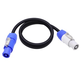 Xilaghy PowerCon Cable AC 12 AWG Power Cable 39.3in PowerCon Input to PowerCon Output 3 Pin Extension Speakon Cable for LED Screen Beam Moving Head Light, Stage Lighting Fixture,1M