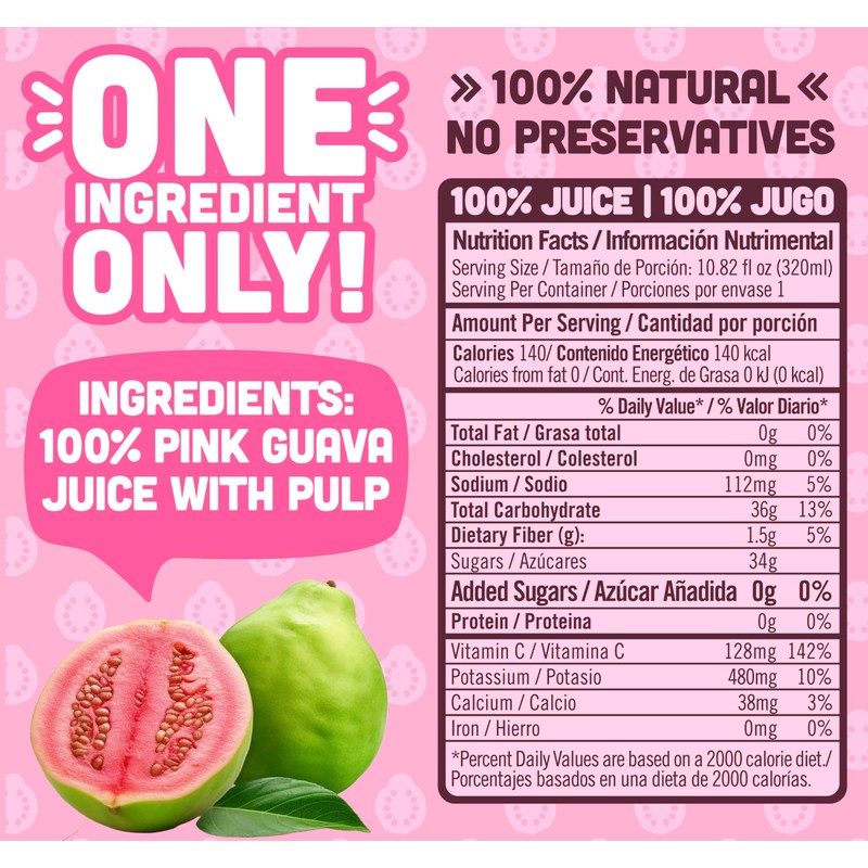 NILO Guava Juice | 100% Squeezed Guayaba Pink Guava |