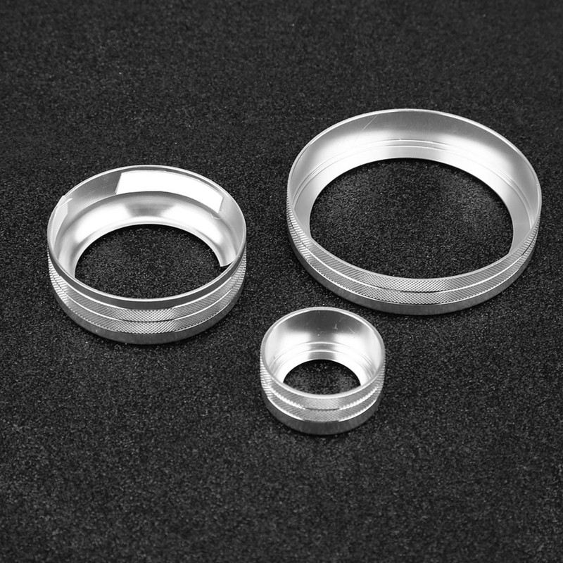 3Pcs Car Center Control Multimedia Knob Circle Cover Trim for