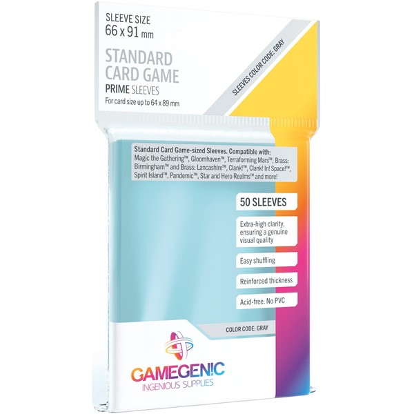 Prime Board Game Sleeves | Pack of 50 Extra-Clear Sleeves