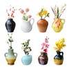 LCUHAVA Pack of 8 Mini Ceramic Vase Magnets Fridge 3D