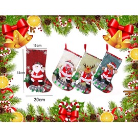 ysister Christmas Stockings, Pack of 4 Santa Boots for Filling, Christmas Socks Hanging Stockings for Christmas Decoration for Christmas Decoration, Gift Bags and Candy Bags