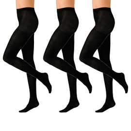 Heatwave Pack of 3 Ladies Black Thermal Tights for Womens Heat Insulating Black 140 Denier Warm Soft Feel All Day Comfort Winter TOG, Medium