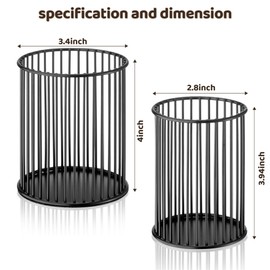 YAMAJA 2 Pack Metal Pen Holder for Desk,Makeup Brushes Cup Holder, Utensil Holder, Home and Office Organizer, Black
