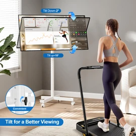 HOLMAXD Mobile TV Cart Rolling TV Stand for 23-65 Inch Screen Outdoor TVs up to 110lbs, Height Adjustable Portable AV Cart with Wheels and Tilt Mount, Outdoor TV Stand Mount, Max VESA 400x400mm, White