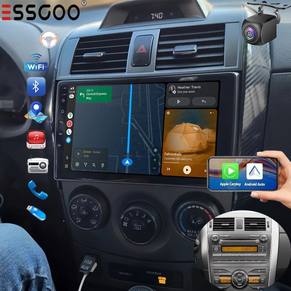 ESSGOO Upgrade Android 14 Stereo Corolla 2009-2013 1+32G GPS Carplay