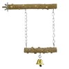 PAVIKE Bird Perch Stunt Stage Claw Sharpening Swing Wooden Bells