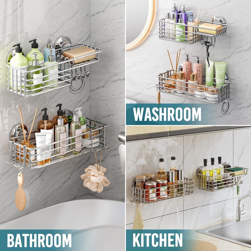 TAILI Rustproof Shower Shelf Bathroom Shelf No Drilling Shower Shelf