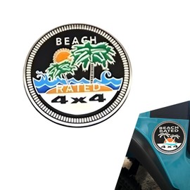 Zikefest Cocos Badge Rated Car Emblem, 3D Round Emblem Decals, 4 x 4 Car Badge Decals Stickers, Automotive Exterior Accessories, Compatible with Jeep Wrangler Vehicles Trucks SUV