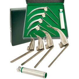 cynamed Premium McCoy Flexi-Tip Fiberoptic LED Laryngoscope Set Blades and Medium Handle - SET OF 5 EACH