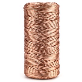 jijAcraft 100 m Rose Gold Cord, 1.5 mm Rose Gold Metallic Cord, DIY Craft Cord for Crafts, Gift Wrapping, Christmas Decoration