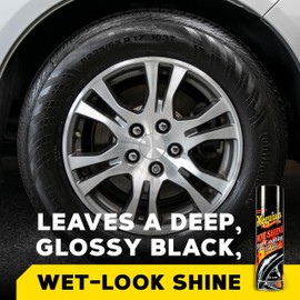 Meguiar's Hot Shine High Gloss Tire Coating - Get Long-Lasting Tire Protection and Glossy Tires with a Wet Look Shine, 3 Pack of 15 Oz Aerosol Cans