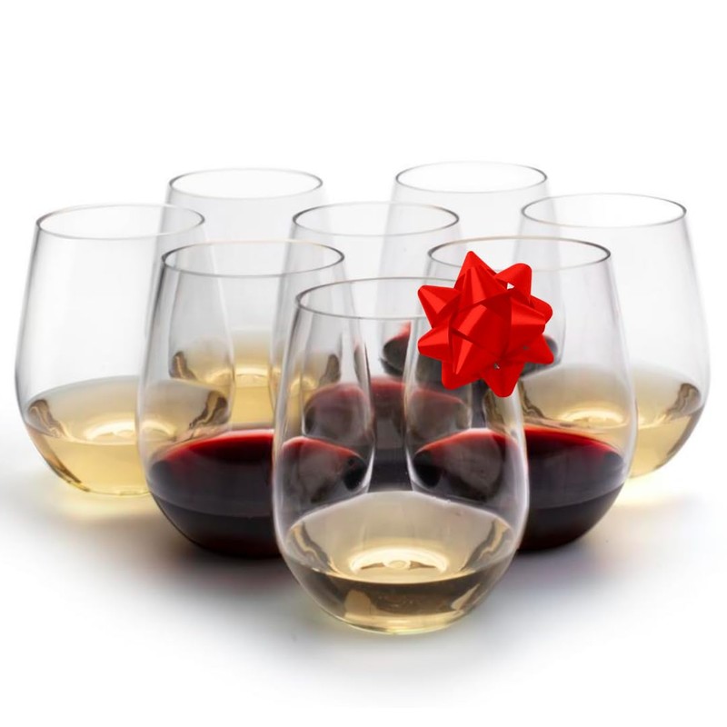 D'Eco Unbreakable Tritan Wine Glasses, 20 oz (Set of 8)