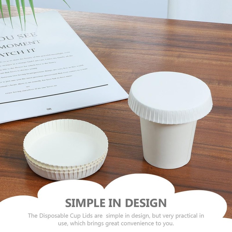 NOLITOY 150pcs Disposable Paper Cup Cover, 3.14 inches Recycled Drinking