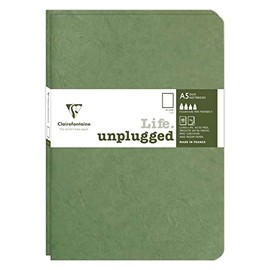 Clairefontaine Age Bag Duo 733183C Set of 2 Notebooks 14.8 x 21 cm, Stapled, 48 Sheets 90 g, Blank Green, 1 Set