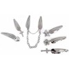 4Pcs Silver Metal Snap Hair Clips Chain Cross Heart Hair