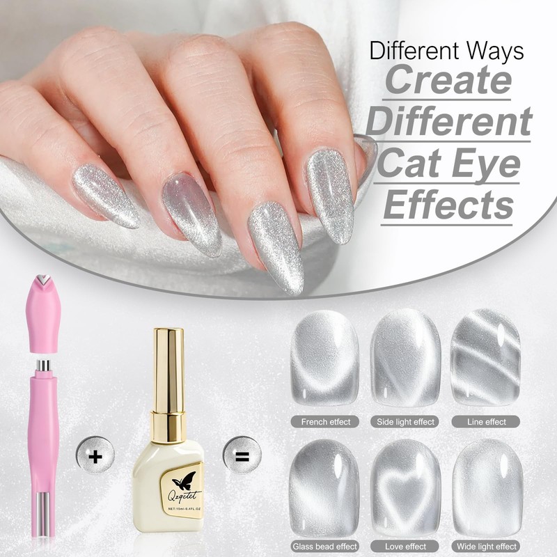 5-in-1 Cat Eye Gel Nail Polish 15ml, No Base or