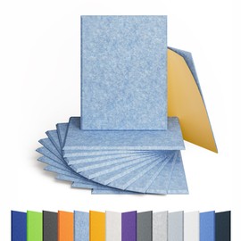 Amantech 12 Pack Acoustic Panels Self Adhesive Sound Proof Foam, High Density Sound Acoustic Panel, 16X12X0.4 Inch Rectangle Panels in Home, Office, Reccording Room, Studio,and More(Light Sky Blue)